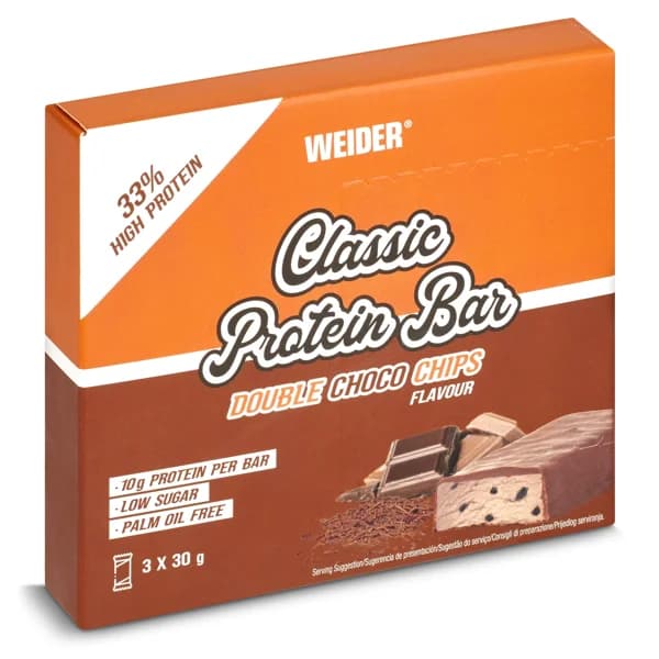Barrita de proteínas con doble chocolate Weider caja 90 g - 0.09 ud - Imagen del producto en Findit