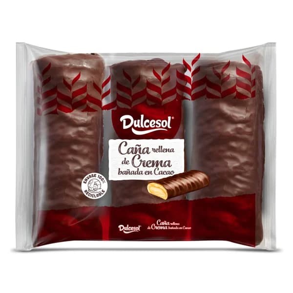 Caña rellena de crema bañada en cacao Dulcesol bolsa 153 g - 0.15 kg - Imagen del producto en Findit