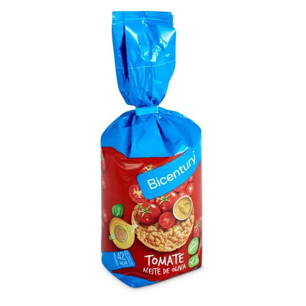 Tortitas de maíz con tomate y aceite de oliva Bicentury bolsa 123 g - 0.12 kg - Imagen del producto en Findit
