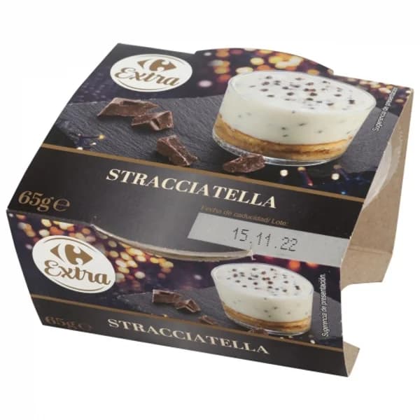 Postre de stracciatella Carrefour Extra 65 g. - 1 ud - Imagen del producto en Findit