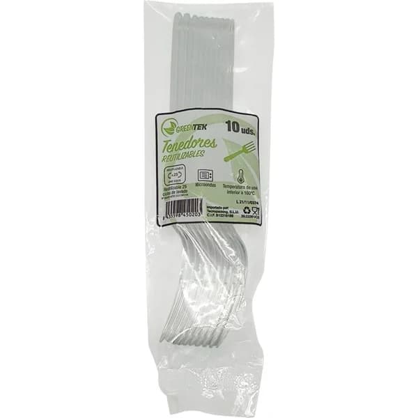 Tenedor Plastico Reutilizable - 1 ud - Imagen del producto en Findit