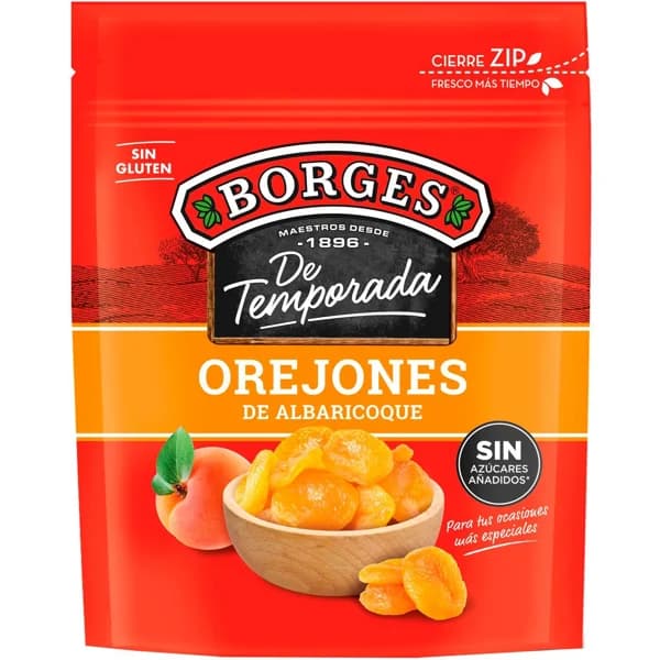 Orejón de albaricoque BORGES, bolsa 200 g - 1 ud - Imagen del producto en Findit