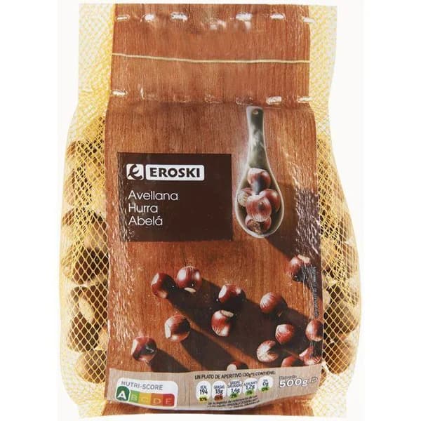 Avellana con cáscara EROSKI, malla 500 g - 1 ud - Imagen del producto en Findit