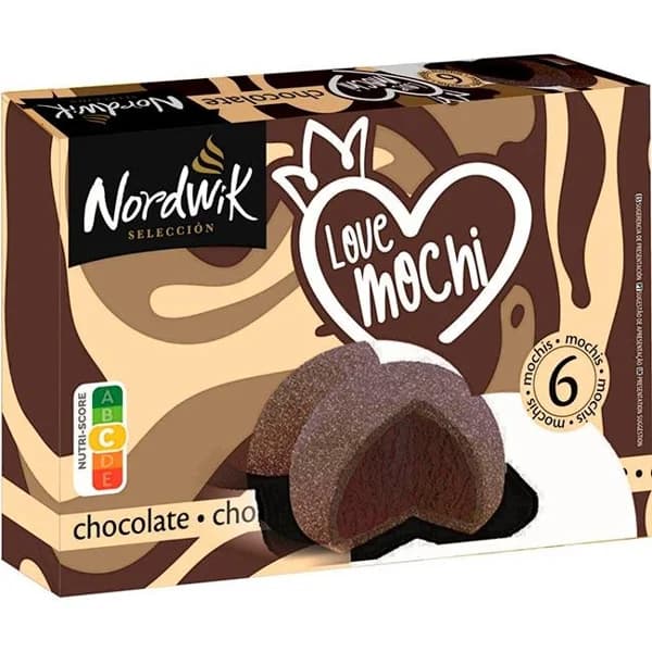 Helado mochi con sabor a chocolate NORDWIK, caja 6 uds - 1 ud - Imagen del producto en Findit