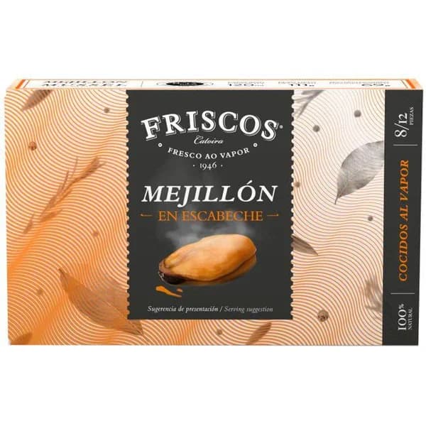 Mejillón en escabeche 8/12 piezas FRISCOS, lata 111 g - 1 ud - Imagen del producto en Findit