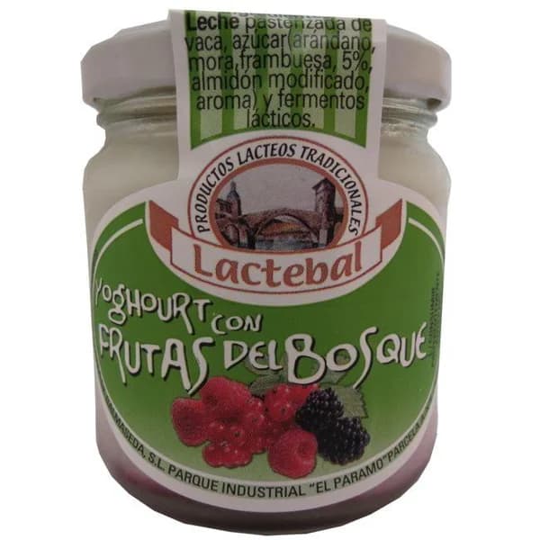 Yogur con frutas del bosque LACTEBAL, tarro 200 g - 1 ud - Imagen del producto en Findit