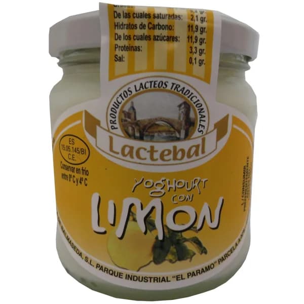 Yogur sabor limón LACTEBAL, tarro 200 g - 1 ud - Imagen del producto en Findit