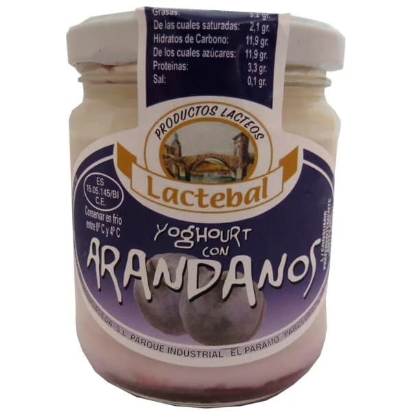 Yogur con arándanos LACTEBAL, tarro 200 g - 1 ud - Imagen del producto en Findit