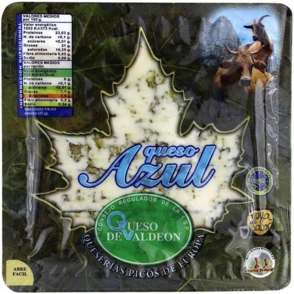 Queso azul I.G.P. VALDEON, bandeja 100 g - 1 ud - Imagen del producto en Findit