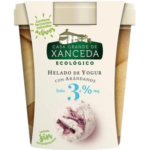 Helado de yogur-arándanos CASA GRANDE DE XANCEDA, tarrina 500 ml - 1 ud - Imagen del producto en Findit