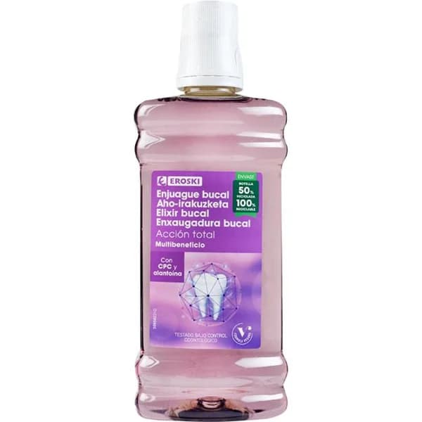 Enjuague total EROSKI, botella 500 ml - 1 ud - Imagen del producto en Findit