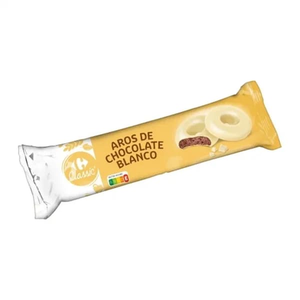 Aros de chocolate blanco Carrefour Classic 128 g. - 0.12 kg - Imagen del producto en Findit