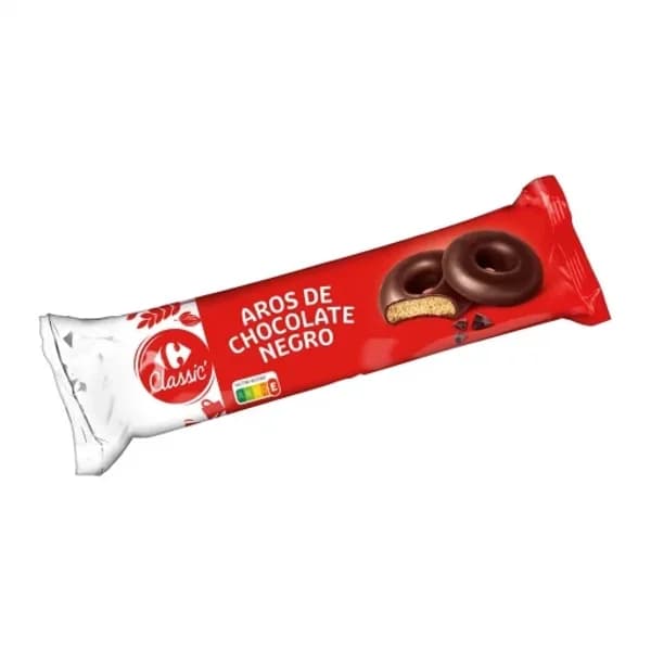Aros de chocolate negro Carrefour 128 g. - 0.13 kg - Imagen del producto en Findit