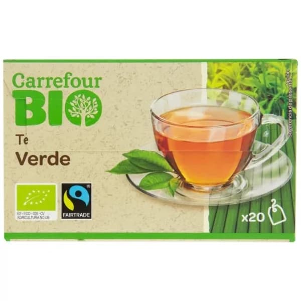 Té verde en bolsitas ecológico Carrefour Bio 20 ud. - 0.03 kg - Imagen del producto en Findit