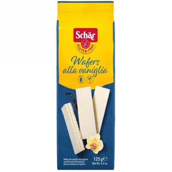 Galletas de barquillo rellenas de vainilla Schär sin gluten 125 g. - 0.12 kg - Imagen del producto en Findit