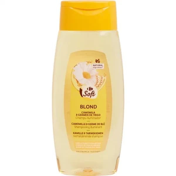 Champú camomila trigo cabello rubio Carrefour Soft 400 ml. - 0.4 l - Imagen del producto en Findit