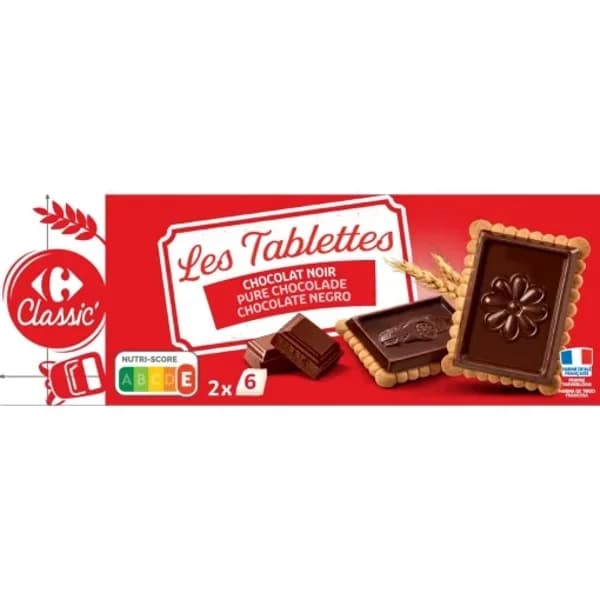 Galletas de mantequillas con tabletas de chocolate negro Carrefour Classic 150 g. - 0.15 kg - Imagen del producto en Findit
