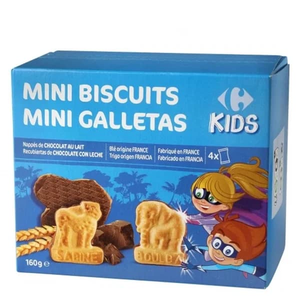 Galletas recubiertas de chocolate y leche Mini Biscuits Carrefour Kids 160 g. - 0.16 kg - Imagen del producto en Findit