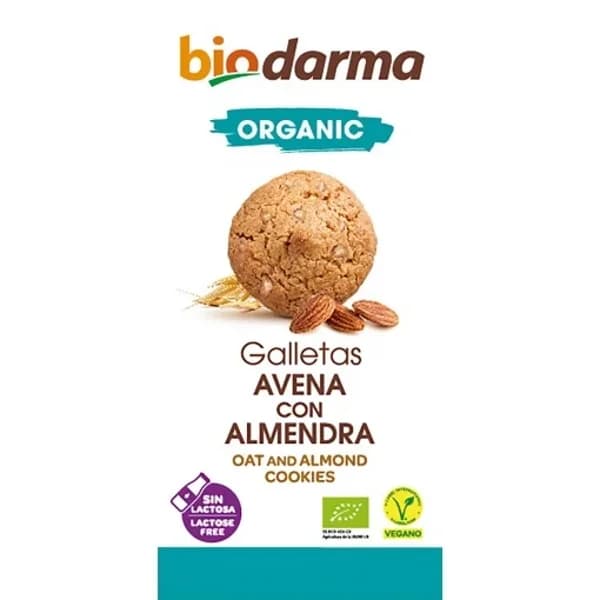 Galletas con avena y almendra ecológicas Bio Darma sin lactosa 125 g. - 0.12 kg - Imagen del producto en Findit