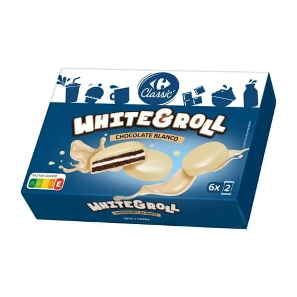 Galletas rellenas de crema con chocolate blanco Carrefour Classic 252 g. - 0.25 kg - Imagen del producto en Findit