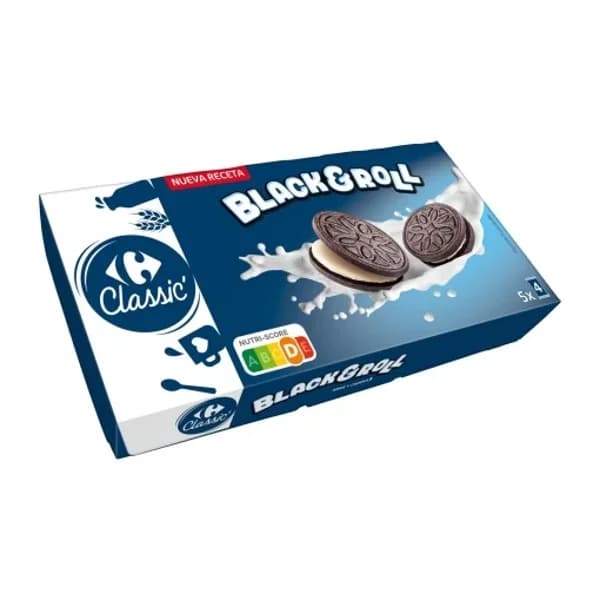 Galletas de cacao rellenas de crema Black&Roll Carrefour Classic 220 g. - 0.22 kg - Imagen del producto en Findit