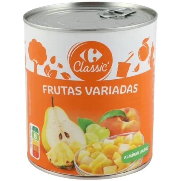Macedonia de frutas variadas en almíbar ligero Classic Carrefour 500 g. - 0.5 kg - Imagen del producto en Findit