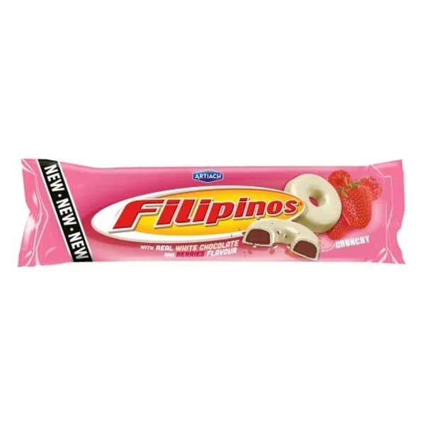 Galletas bañadas con chocolate blanco sabor frutos rojos Filipinos Artiach 128 g. - 0.13 kg - Imagen del producto en Findit