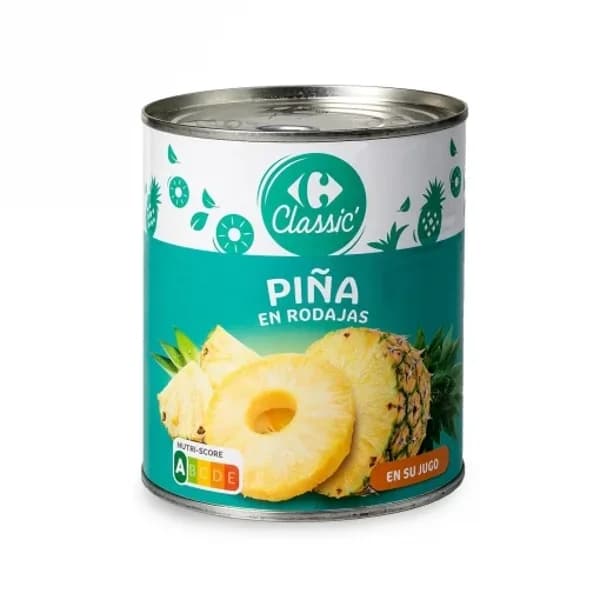 Piña en rodajas en su jugo Classic Carreofur 490 g. - 0.49 kg - Imagen del producto en Findit