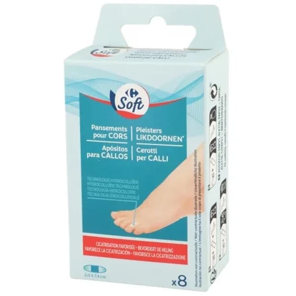 Apósitos callos tecnología hidrocoloide Carrefour Soft 8 ud. - 8.04 ud - Imagen del producto en Findit