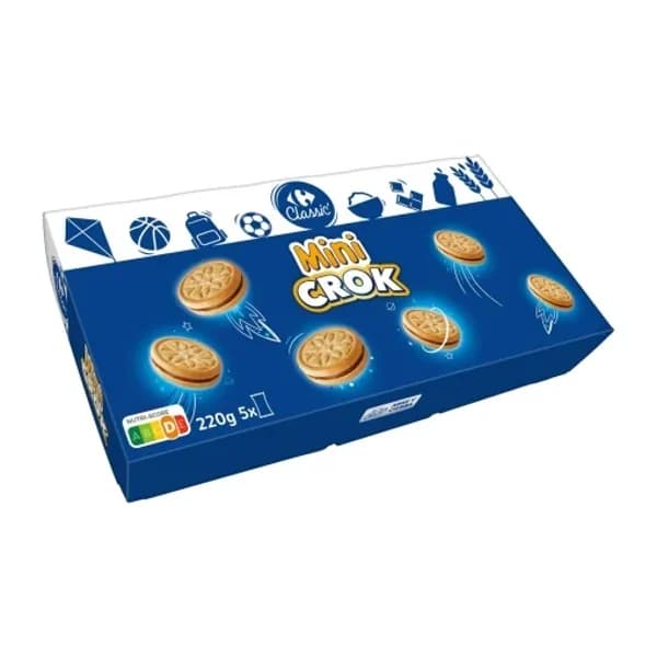 Galletas sandwich rellena de crema de chocolate Mini Crok 220 g. - 0.22 kg - Imagen del producto en Findit