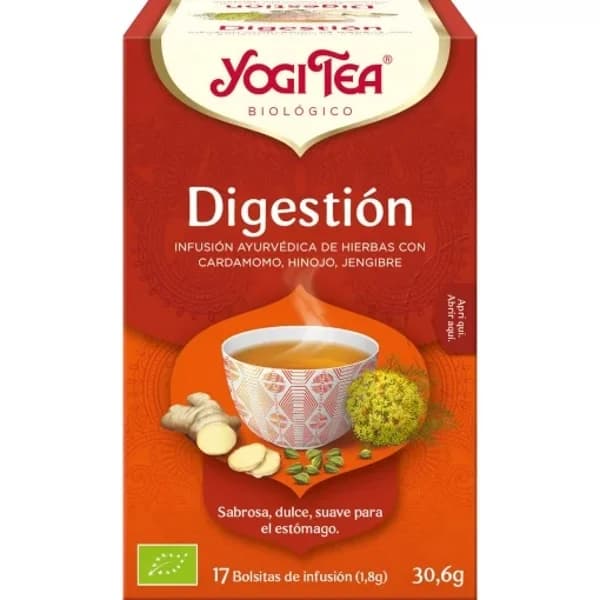 Infusión ayurvédica de hierbas con cardamomo, hinojo y jengibre en bolsitas ecológica Yogi Tea 17 ud. - 0.03 kg - Imagen del producto en Findit