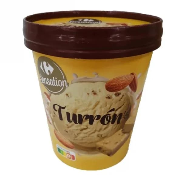 Helado de turrón y trocitos de almendra caramelizada Carrefour Sensation 350 g. - 0.35 kg - Imagen del producto en Findit