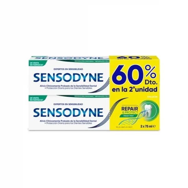 Dentífrico repair & protect fresh mint Sensodyne pack de 2 unidades de 75 ml. - 1 ud - Imagen del producto en Findit