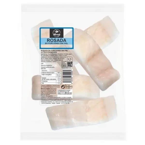 Filete de rosada en porciones sin piel Carrefour El Mercado 540 g - 0.6 kg - Imagen del producto en Findit