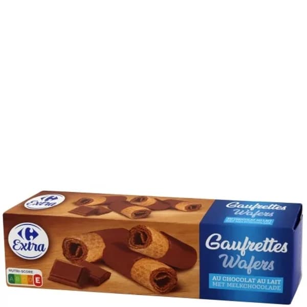 Barquillos de chocolate con leche Extra Carrefour 125 g. - 1 ud - Imagen del producto en Findit