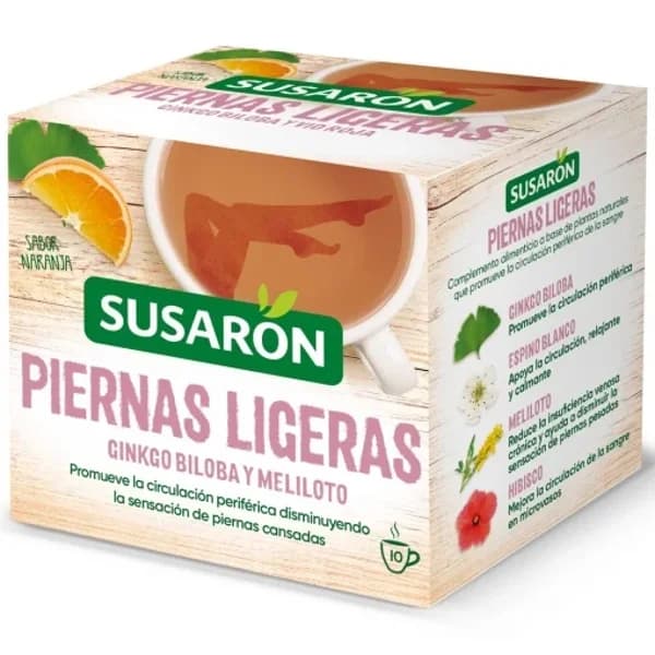 Infusión sabor naranja en bolsitas Piernas Ligeras Susarón 10 ud. - 0.01 kg - Imagen del producto en Findit