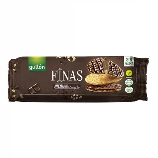 Galletas finas de avena recubierta de chocolate negro Gullón 150 g. - 0.15 kg - Imagen del producto en Findit