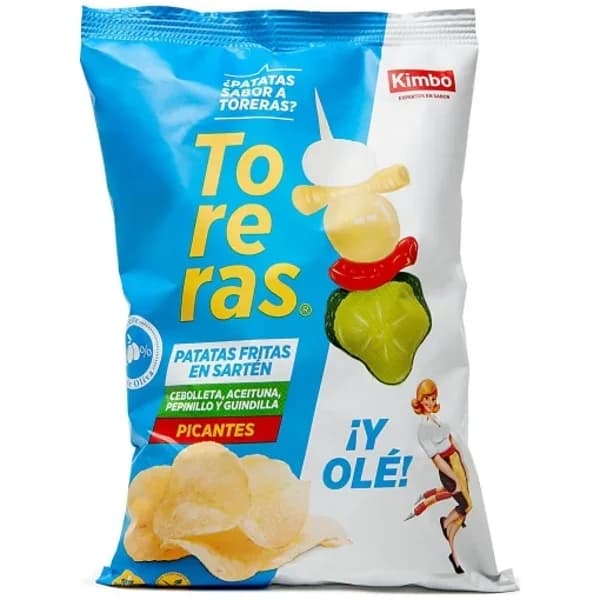 Patatas fritas sabor toreras con aceite de oliva Kimbo 120 g. - 1 ud - Imagen del producto en Findit