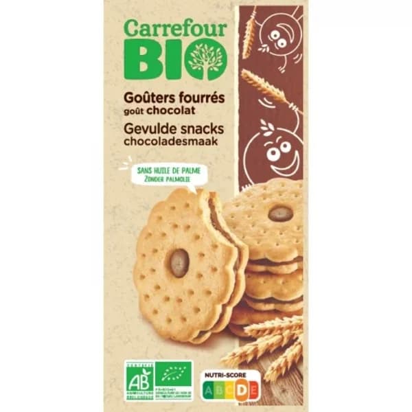 Galletas rellenas de chocolate ecológicas Carrefour Bio 260 g. - 0.26 kg - Imagen del producto en Findit