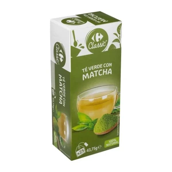 Té verde con matcha en bolsitas Carrefour Classic 25 ud. - 0.04 kg - Imagen del producto en Findit