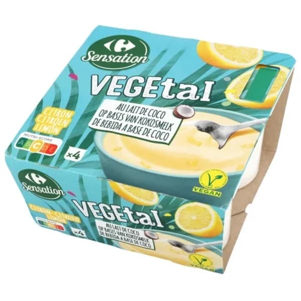 Preparado de coco sabor limón Carrefour Sensation pack de 4 unidades de 100 g. - 0.4 kg - Imagen del producto en Findit