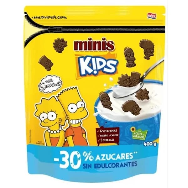 Mini galletas The Simpsons Kid's -30% azúcares sin edulcorantes Arluy 400 g. - 0.4 kg - Imagen del producto en Findit