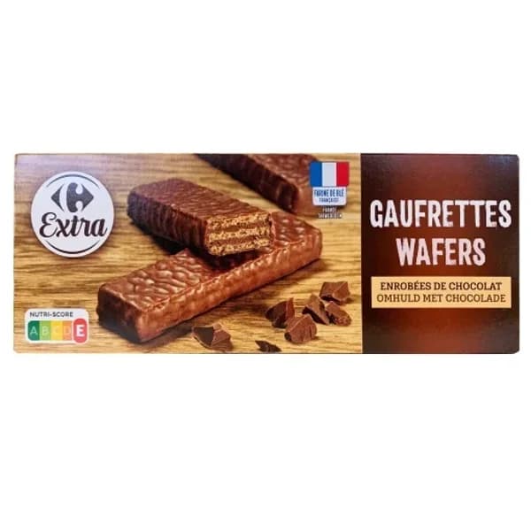 Galletas gaufrette de chocolate  Extra Carrefour 150 g. - 0.15 kg - Imagen del producto en Findit