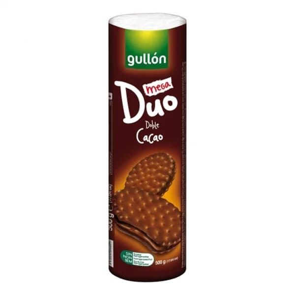 Galletas rellenas doble cacao mega Dúo Gullón 500 g. - 0.5 kg - Imagen del producto en Findit