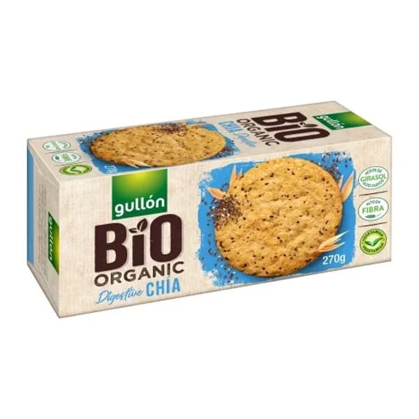 Galletas chía ecológicas Digestive Gullón 270 g. - 0.27 kg - Imagen del producto en Findit