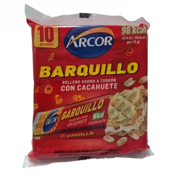 Barquillo relleno de crema de turrón con cacahuete Arcor 250 g. - 0.25 kg - Imagen del producto en Findit