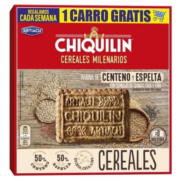Galletas con harina de centeno y espelta, con quinoa, chía y lino Cereales Milenarios Chiquilín Artiach 260 g. - 0.26 kg - Imagen del producto en Findit