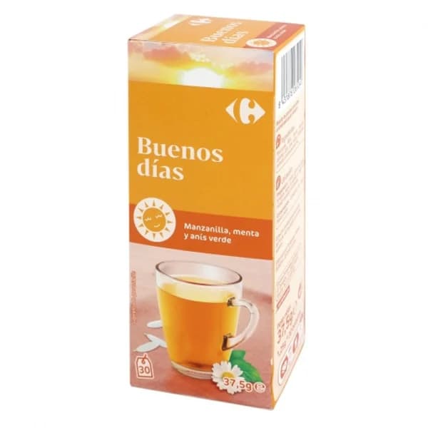 Infusión Buenos Días con manzanilla, menta y anís verde en bolsitas Carrefour 30 ud. - 0.04 kg - Imagen del producto en Findit