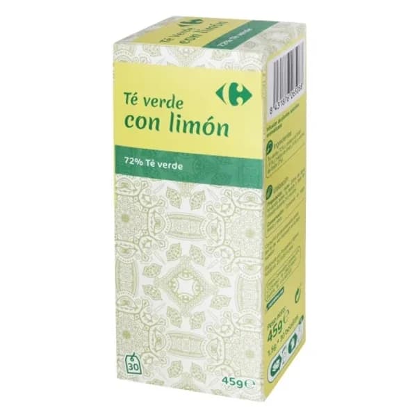Té verde con limón en bolsitas Carrefour 30 ud. - 0.05 kg - Imagen del producto en Findit