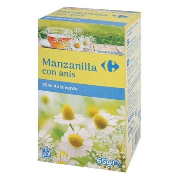 Manzanilla con anís en bolsitas Carrefour 50 ud. - 0.07 kg - Imagen del producto en Findit